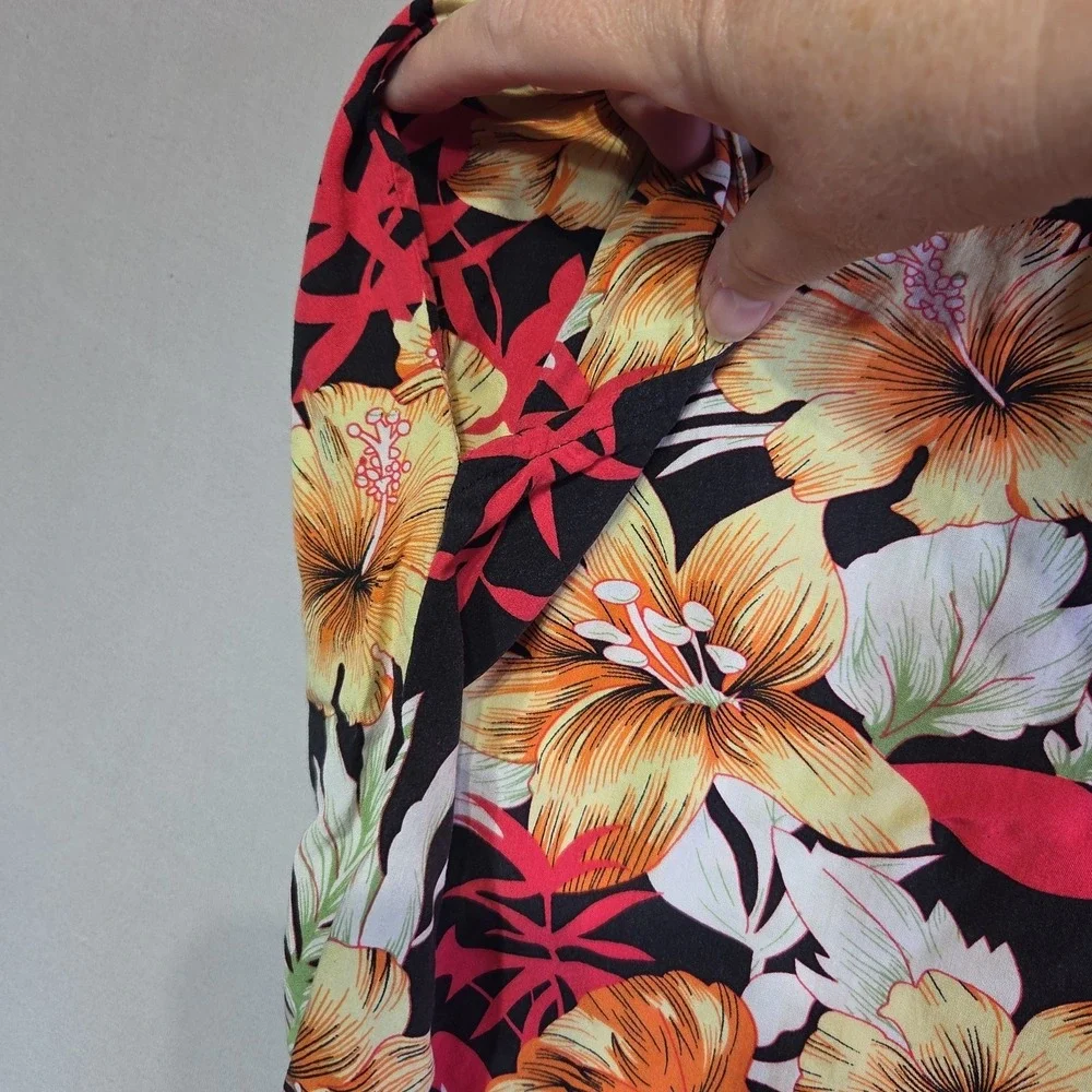 COOFANDY Men's XXL Tropical‎ Floral Swim Trunks Board Shorts Black Hawaiian Beac